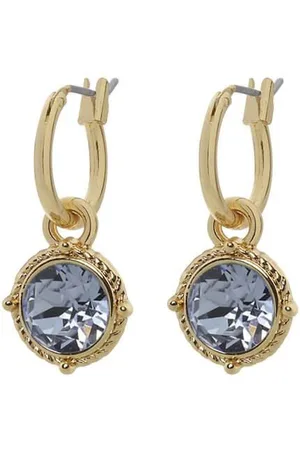Biba Hang Oorbellen Goud met Swarovski Steentje Lt. Sapphire
