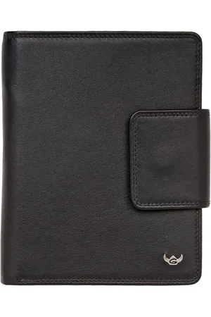 Golden head Portemonnee Polo RFID Protect Billfold Coin Wallet with Snap Closure Zwart