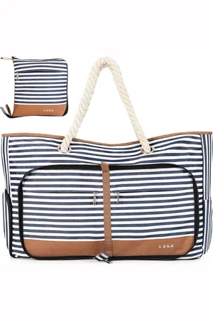 Merkloos Veelzijdige Dames Shopper Strandtas Dames Groot met Ritssluiting Badtas XXL en Reistas Tote Bag - - Utility