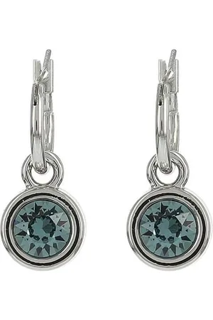 Biba Hang Oorbellen met Swarovski Steentje Ind. Sapphire