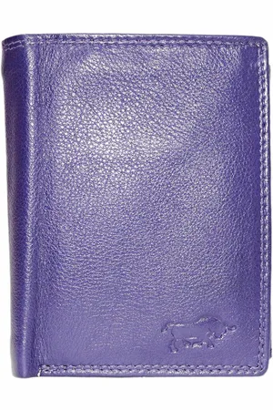 ARRIGO BELLO Donkerpaarse Euro Portemonnee Leer - Compact Leren Portemonnee