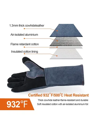 Merkloos Handschoenen - Anti-slip Hittebestendige Grill Handschoenen voor BBQ, Koken, Bakken, Lassen en Roken