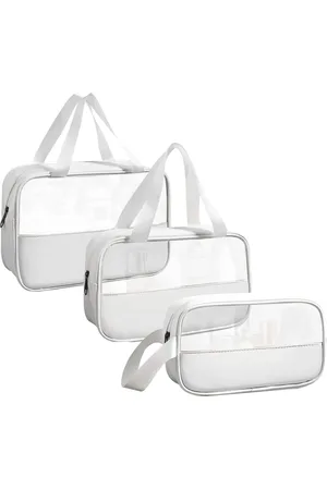 Merkloos Transparante cosmeticatas voor dames, 3 stuks, waterdichte pvc-toilettas voor dames, lichte make-uptas voor cosmetica, toilettas, reisset
