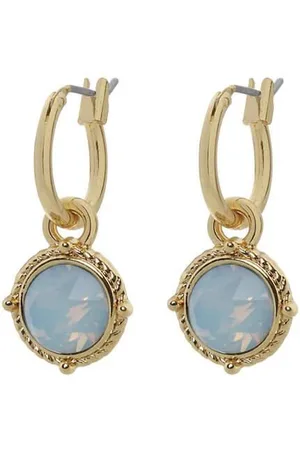 Biba Hang Oorbellen Goud met Swarovski Steentje Air Blue Opal