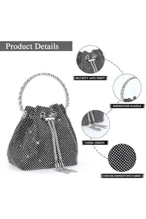 Merkloos Avondtas voor dames, clutch, schoudertas, kleine pailletten, handtas, schoudertas, kettingtas voor bruiloft, feest, disco