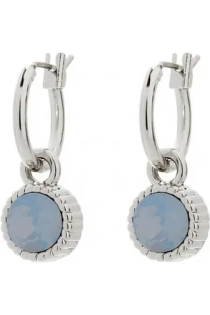 Biba Hang Oorbellen Zilver met Swarovski Steentje Air Blue Opal