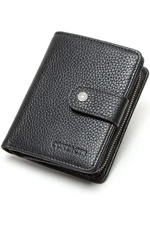 Contacts Leren portemonnee heren leer - portefeuille heren - mannen cadeautjes cadeau voor man - portemonnee heren pasjes houder - Top kwaliteit Leer