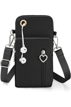 Merkloos Telefoontasje om om te hangen, nylon, kleine schoudertas met koptelefooningang, mini crossbody schoudertas, mobiele telefoontas, mobiele telefoon schoudertas voor mobiele telefoon onder de 7 inch, #1 -a, crossbody