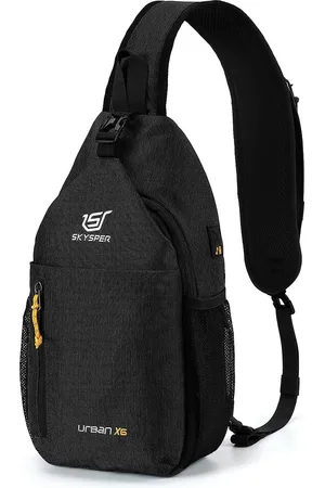 Merkloos Borstzak, lichte sling bag voor heren, kleine schouderrugzak, waterdicht, crossbody pack, schoudertas voor wandelen, outdoor, reizen