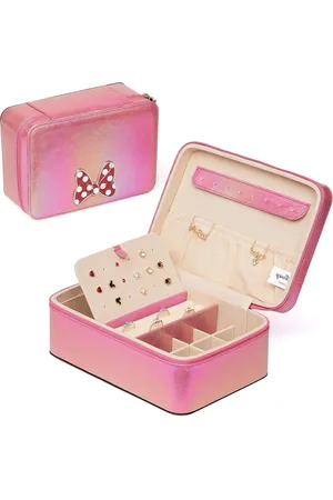 Merkloos Strik Sieraden Organizer - Minnie Mouse - Metallic Zip Rond - Officieel Gelicenseerd