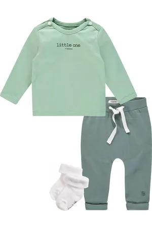 Noppies Kledingset - Broek Bowi Groen - Shirt Hester - 1paar witte sokjes