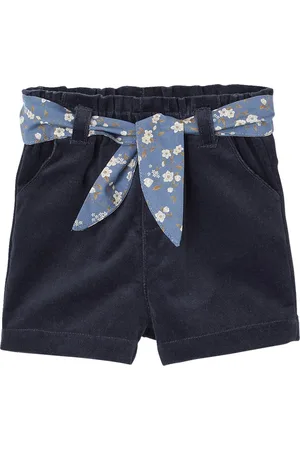 Vertbaudet Soepel fluwelen short met riem met bloemen voor baby