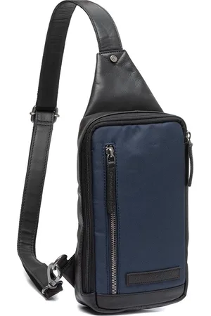 Chesterfield Leren Crossbody Tas Navy Salla