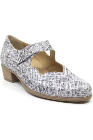 Durea 5726 Wit Pump nubuck klittenband sluiting Wijdte H