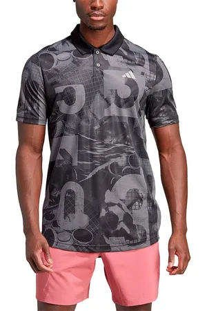 adidas Club Graphic Polo Met Korte Mouwen Grijs M Man