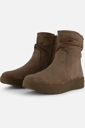 Feyn Marina Enkellaarsjes taupe Suede