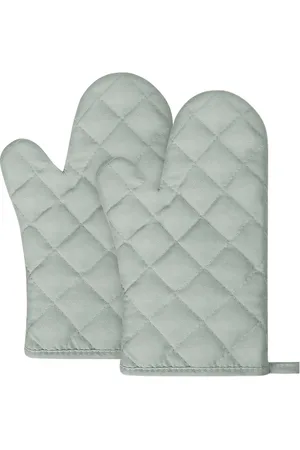 Merkloos 1 paar ovenhandschoenen, katoenen ovenhandschoenen, ovenhandschoenen, wasbaar, hittebestendig tot 180 °C, kookhandschoenen, antislip kookhandschoenen voor koken, bakken, grillen
