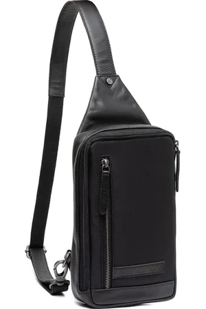 Chesterfield Leren Crossbody Tas Zwart Salla