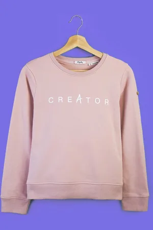 Merkloos Lilypilly - CREATOR SWEATER VAN BIOLOGISCH KATOEN MET WIT ARTWORK maat M