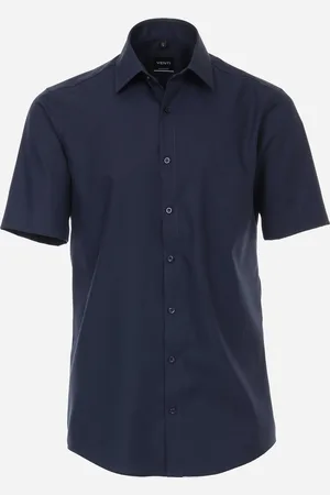 Venti Modern fit overhemd - korte mouw - popeline - - Strijkvriendelijk - Boordmaat: 38