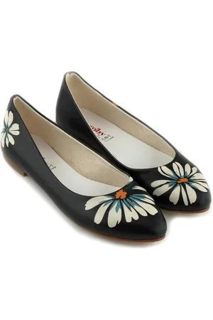 Goby Kamille Zwart - Ballerinas - Flats - Hoge kwaliteit - Handmade - Meisjesprint