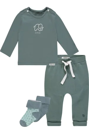 Noppies Kledingset - Broek Bowi Groen - Shirt Amanda - 2 paar sokjes