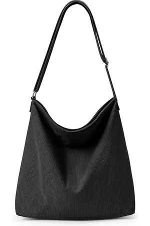 Merkloos Corduroy tas, schoudertas met ritssluiting, waterdichte shopper voor dames, grote corduroy schoudertas, tote bag, crossbody schoudertas, handtas voor werk, kantoor, reizen, winkelen
