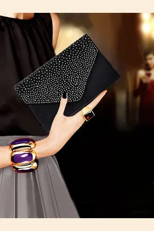Merkloos Dames Satijnen Clutch Bag Klassieke Clutch Portemonnee Envelop Avondtasje voor Bruiloft en Feest
