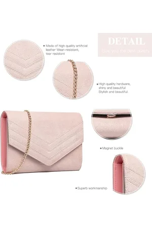 Merkloos Dames Clutches Envelope Pochette Ceremonie Huwelijk Schoudertassen in Suède Synthetisch Leder