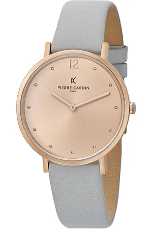 Pierre Cardin Belleville Simplicity CBV.1011 Horloge - Leer - Grijs - Ø 39 mm