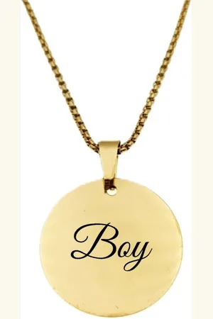 MC Ketting RVS Met Naam Gravering - Boy - - Rond