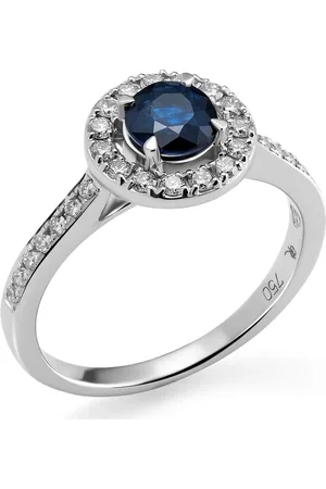 ORPHELIA RD-3916/SA/50 - Ring - Goud 18 kt - Diamant 0.3 ct / Saffier 0.72 ct - 16.00 mm / maat 50