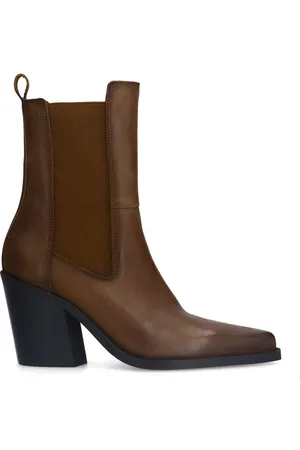 Sacha Dames - Bruine leren chelsea boots met hak