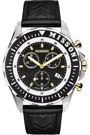 Missoni Urban MWJD00122 Horloge - Leer - Zwart - Ø 45 mm