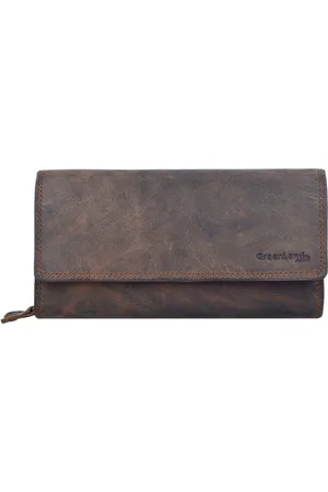 Greenland Leren Portemonnee Montenegro Long Wallet RFID Bruine