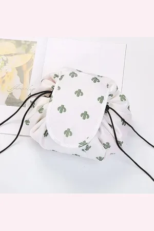 Merkloos Make-up en toilettas - 2 Stuks - met trekkoord - "Cactus" design - cosmetica - make-up opbergsysteem - make-uptas - reistas - cosmetisch - acessoires organiser - handige toilettas