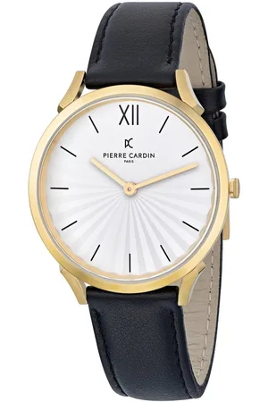 Pierre Cardin Pigalle plissée CPI.2005 Horloge - Leer - Zwart - Ø 40 mm