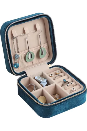 Merkloos Sieraden Organizer Sieradendoos Meisjes, Sieradenopslag Kleine Sieradendoos Draagbare Sieradendoos met Rits, Dames Sieradendoos voor Ringen, Oorbellen, Kettingen