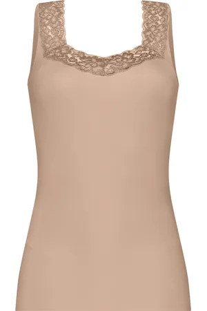 Ten Cate Secrets Lace women singlet met kant (1-pack) - dames singlet - walnoot