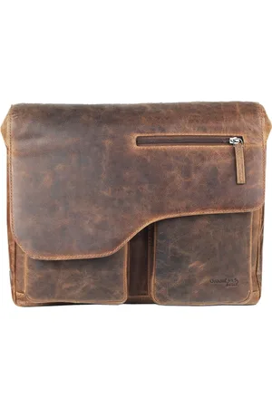 Greenland Leren Business tas Schoudertas Montana Messenger Bag Bruine