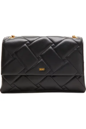 DKNY Leren Schoudertas Avondtas Willow Leather Shoulder Bag Zwart