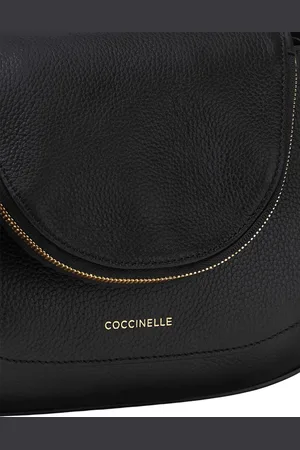 Coccinelle Leren Schoudertas Handtas Sole Crossbody Bag Zwart