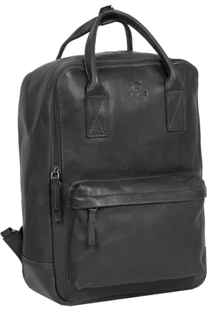 Mustang Leren Vrije tijd rugzak Rugzak met laptopvak Catania Backpack Zwart