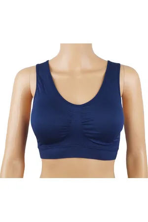 Merkloos Dames Bra J&C met brede band en uitneembare cups Marine - maat 2XL/3XL