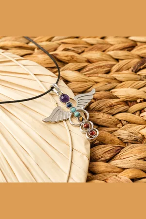 Zentana 7 Chakra Ketting & Hanger - Engel Vleugels - Edelstenen - Bevrijding - Sieraden voor Vrouwen & Dames