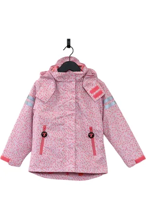 Ducksday Regenjas Kinderen - Uitneembare Fleece jas - Waterdicht - Ademend - 3 in 1 - Winterjas Meisje - Roze - Lila