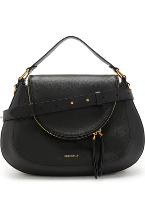 Coccinelle Leren Handtas Schoudertas Sole Handbag Bottalatino Leather Zwart