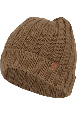sarlini Jongens - Knit - Muts - Dark - Camel - 8/12 jaar