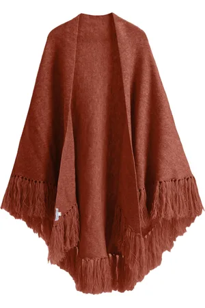 Emilie Scarves Omslagdoek - knitwear cape met franjes - poncho