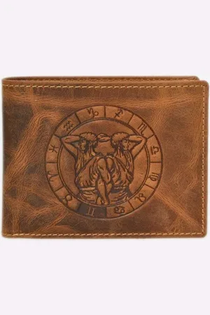 Greenburry Vintage Lederen Heren Portefeuille Met Sterrenbeeld